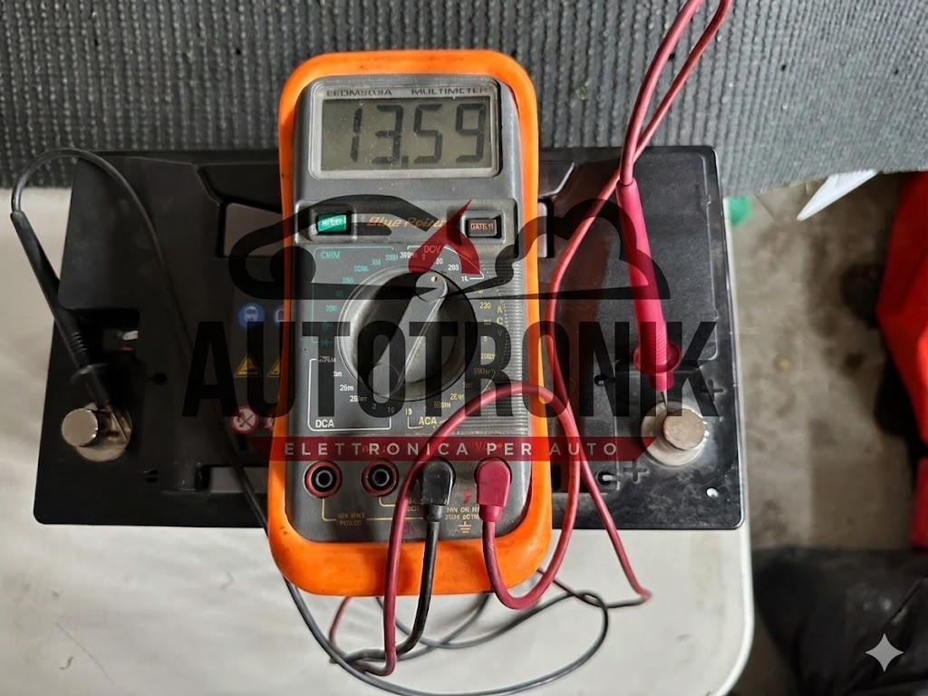 test finale di riparazione avvenuta su batteria al litio mclaren